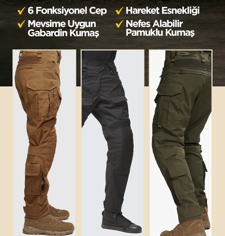 Su Geçirmez Askeri Tactical Pantolon – Çok Cepli & Yırtılmaz Kumaş