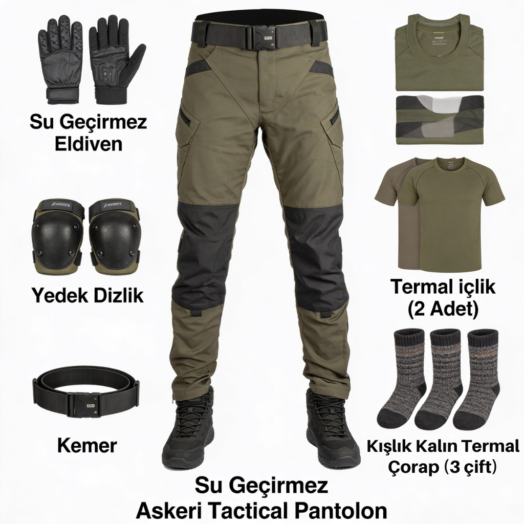 Su Geçirmez Askeri Tactical Pantolon – Çok Cepli & Yırtılmaz Kumaş