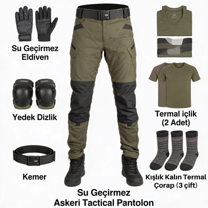Su Geçirmez Askeri Tactical Pantolon – Çok Cepli & Yırtılmaz Kumaş